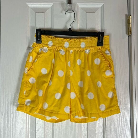 Hanna Andersson Girls Yellow Dot Shorts 160 14/16 - Picture 1 of 3
